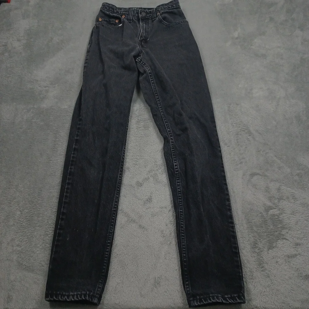 Vintage Levis 550 Jeans Womens‎ 24 Black Relaxed Fit Tapered Leg 90s